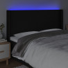 Cabecero con LED de tela negro 163x16x118/128 cm 4