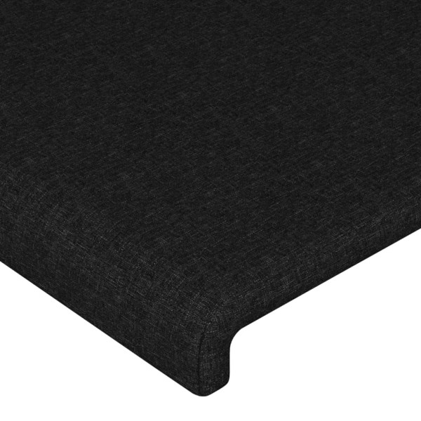 Cabeceira de cama c/ luzes LED tecido 160x5x118/128 cm preto M 5