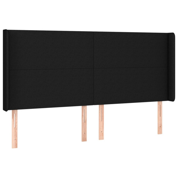 Cabecero con orejas de tela negro 163x16x118/128 cm M 2