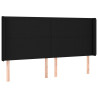 Cabecero con orejas de tela negro 163x16x118/128 cm 2