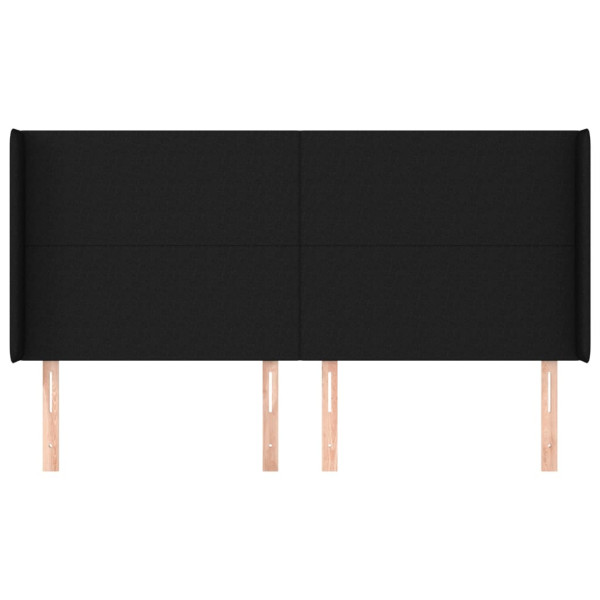 Cabecero con orejas de tela negro 163x16x118/128 cm M 3