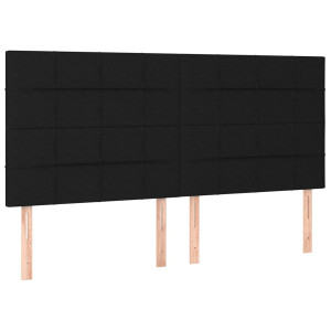 Cabeceros 4 unidades de tela negro 80x5x78/88 cm H