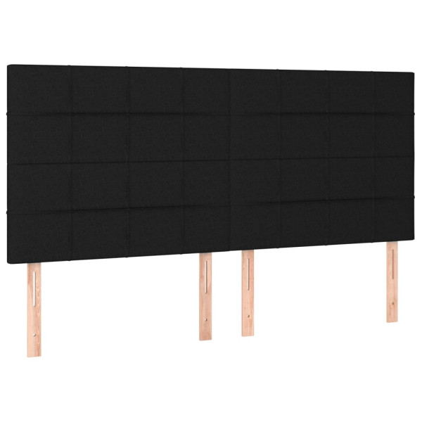Cabeceros 4 unidades de tela negro 80x5x78/88 cm M 2