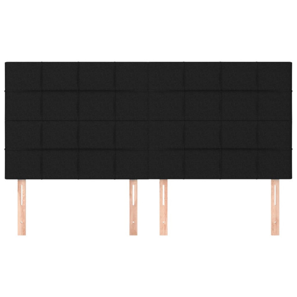 Cabeceros 4 unidades de tela negro 80x5x78/88 cm M 3