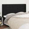 Cabecero con orejas de tela negro 163x16x118/128 cm 1