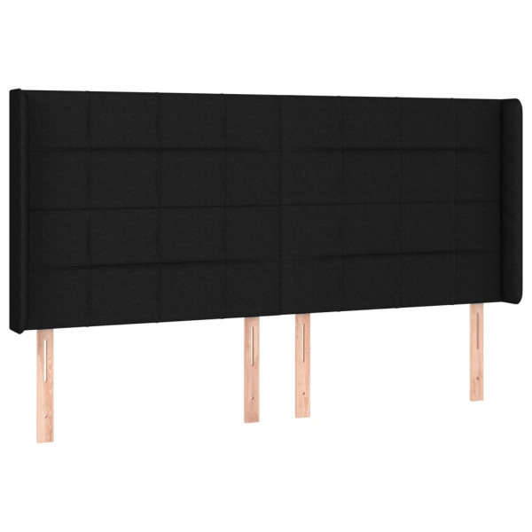 Cabeceira de cama c/ abas tecido 163x16x118/128 cm preto M 2