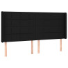 Cabeceira de cama c/ abas tecido 163x16x118/128 cm preto 2