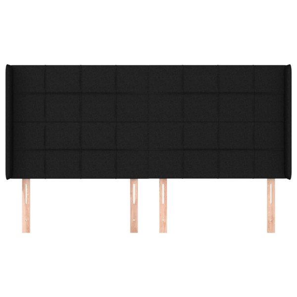 Cabecero con orejas de tela negro 163x16x118/128 cm M 3