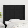 Cabecero con orejas de tela negro 83x16x118/128 cm 1