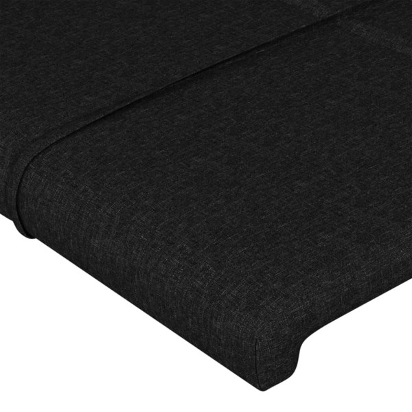 Cabecero con orejas de tela negro 83x16x118/128 cm M 5