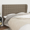 Cabecero con orejas de tela gris taupe 183x23x118/128 cm 1