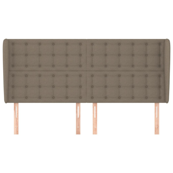 Cabecero con orejas de tela gris taupe 183x23x118/128 cm M 3