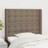 Cabecero con orejas de tela gris taupe 93x16x118/128 cm 1
