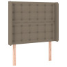 Cabecero con orejas de tela gris taupe 93x16x118/128 cm 2