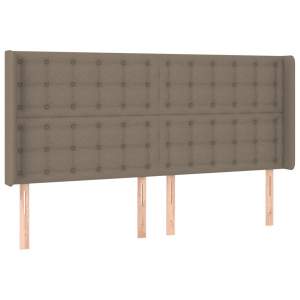 Cabecero con LED de tela gris taupe 183x16x118/128 cm M 3