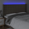 Cabeceira cama c/ LED tecido 183x16x118/128cm cinza-acastanhado 4