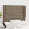 Cabecero con orejas de tela gris taupe 93x23x118/128 cm 1