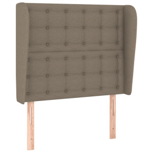 Cabeceira cama c/ abas tecido 93x23x118/128cm cinza-acastanhado H