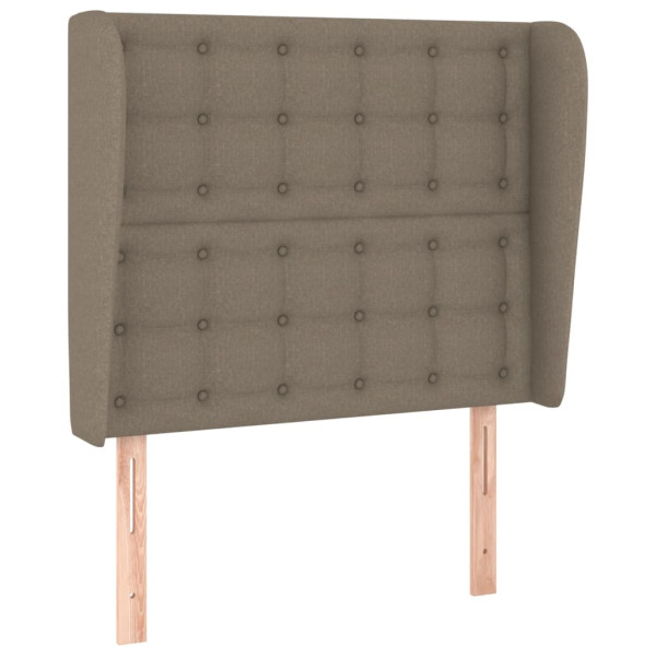Cabeceira cama c/ abas tecido 93x23x118/128cm cinza-acastanhado M 2