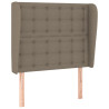 Cabecero con orejas de tela gris taupe 93x23x118/128 cm 2
