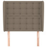 Cabecero con orejas de tela gris taupe 93x23x118/128 cm 3