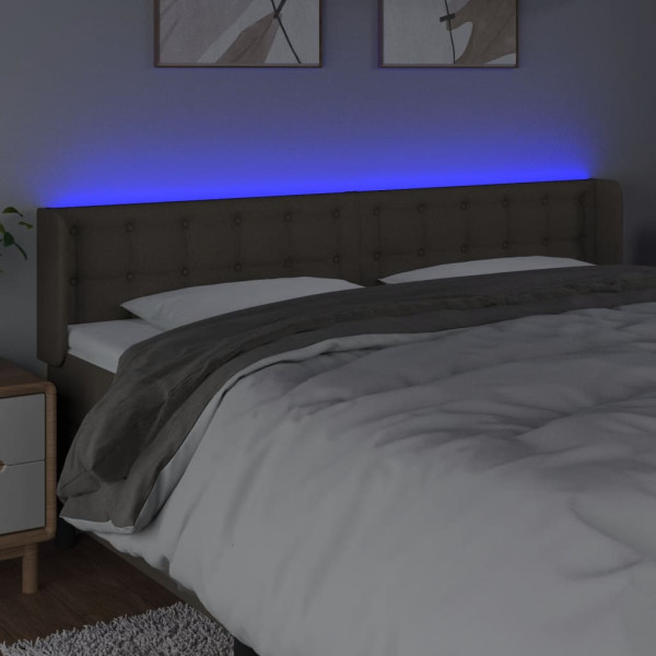 Cabecero con LED de tela gris taupe 183x16x78/88 cm M 4