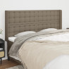 Cabeceira cama abas tecido 183x16x118/128 cm cinza-acastanhado 1