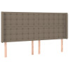 Cabeceira cama abas tecido 183x16x118/128 cm cinza-acastanhado 2