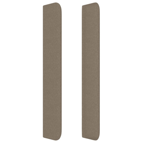 Cabeceira cama abas tecido 183x16x118/128 cm cinza-acastanhado M 4