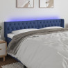 Cabecero con LED de tela azul 183x16x78/88 cm 1