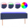 Cabeceira de cama c/ luzes LED tecido 183x16x78/88 cm azul 2