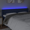 Cabecero con LED de tela azul 183x16x78/88 cm 4