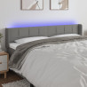 Cabecero con LED de tela gris oscuro 183x16x78/88 cm 1