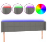 Cabecero con LED de tela gris oscuro 183x16x78/88 cm 2