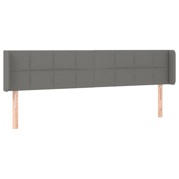 Cabeceira cama c/ luzes LED tecido 183x16x78/88cm cinza-escuro M 3