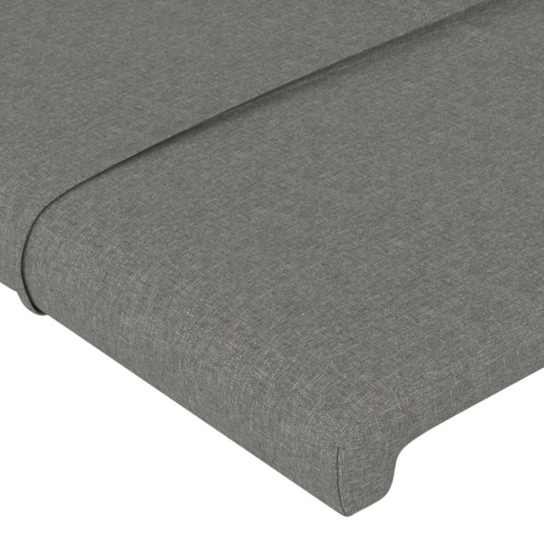 Cabecero con LED de tela gris oscuro 183x16x78/88 cm M 5