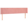 Cabecero con LED de terciopelo rosa 163x16x78/88 cm 3