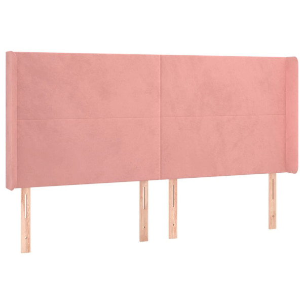 Cabecero con LED de terciopelo rosa 163x16x118/128 cm M 3