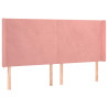 Cabecero con LED de terciopelo rosa 163x16x118/128 cm 3