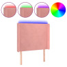 Cabecero con LED de terciopelo rosa 83x16x118/128 cm 2