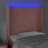 Cabecero con LED de terciopelo rosa 83x16x118/128 cm 4