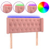 Cabeceira de cama c/ luzes LED veludo 103x16x78/88 cm rosa 2