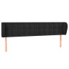 Cabeceira de cama c/ abas veludo 203x23x78/88 cm preto 2
