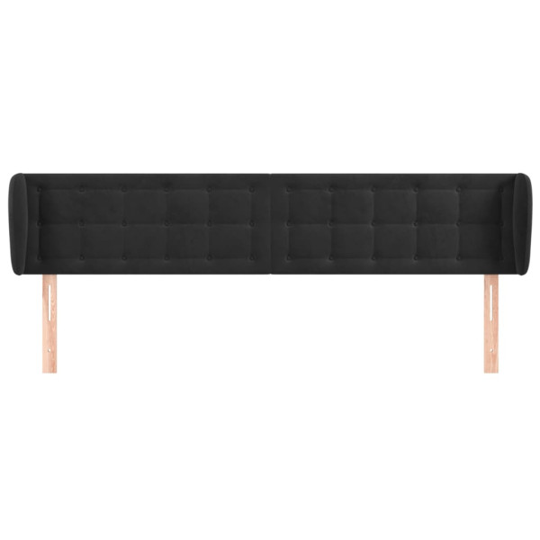Cabecero de terciopelo negro 203x23x78/88 cm M 3