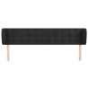 Cabeceira de cama c/ abas veludo 203x23x78/88 cm preto 3