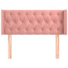 Cabeceira de cama c/ abas veludo 103x16x78/88 cm rosa 3