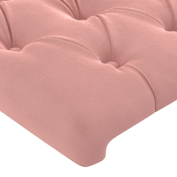 Cabecero de terciopelo rosa 103x16x78/88 cm M 5