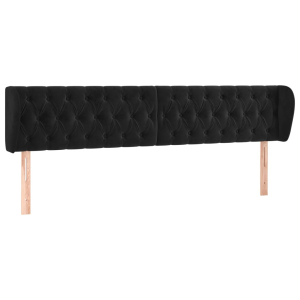 Cabecero de terciopelo negro 203x23x78/88 cm M 2