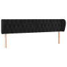 Cabeceira de cama c/ abas veludo 203x23x78/88 cm preto 2