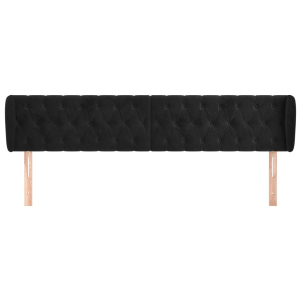 Cabecero de terciopelo negro 203x23x78/88 cm M 3